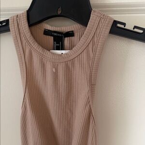 Forever 21 Ribbed Tank Midi in Taupe